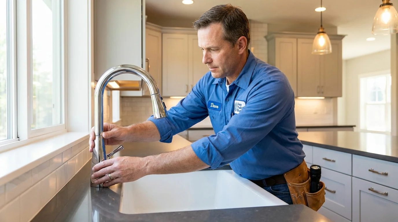 Kitchen faucet installation by Johns Plumbing LLC in Londonderry